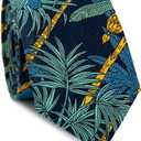 Men's Floral Print Cotton Necktie 2.56" Skinny Tie Suitable for Various Occasions (01)