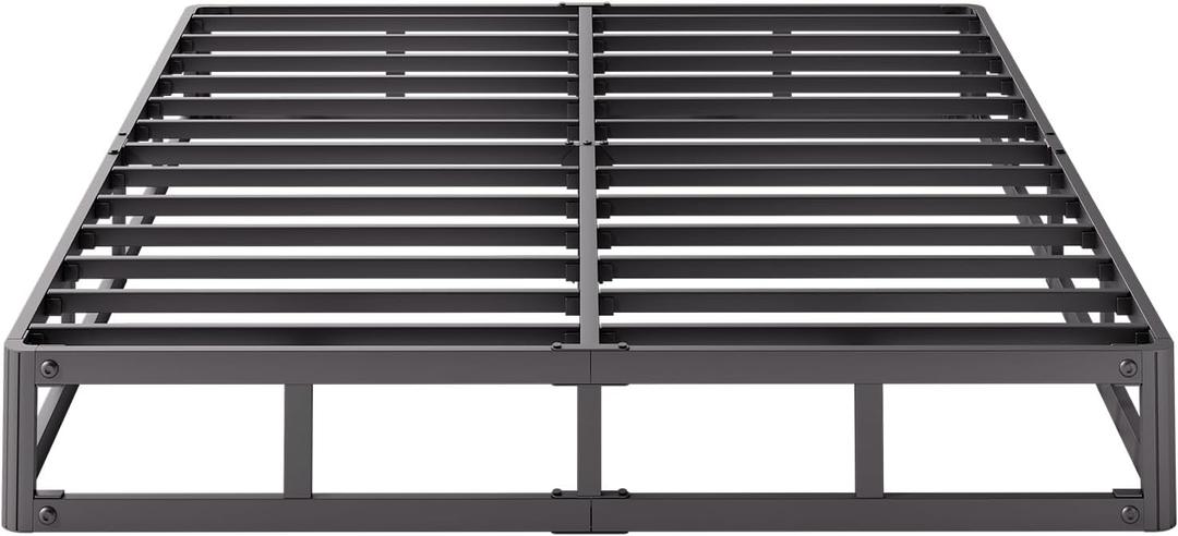 Full Bed Box Spring 5 Inch High, Low Metal Bed Frame with Round-Corner Design, Heavy Duty Steel Slat Support Mattress Foundation, Noise Free Platform Base, 3500lbs Max Weight Capacity