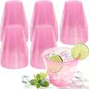 150 Pack Plastic Cups 9 oz Pink Clear Plastic Cups for Cocktail Fancy Disposable Cups for Party Stemless Wine Glasses for Birthday Wedding Graduation
