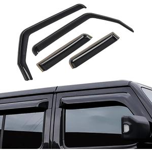AUXMART Window Rain Guards for Jeep Wrangler JL/Gladiator JT 2018 2019 2020 2021 4-Door, in-Channel Side Window Deflectors Window Vent Visors (Not for JK, 4-Piece)