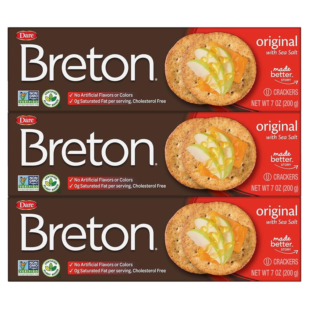 Breton Original Crackers 7 Ounce Pack of 3 (EXP 07/26/26)
