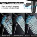 Shower Head with Handheld High Pressure: 2-IN-1 Shower Head with 7.2" Rainfall Shower & Handheld Shower Head with Hose Black, Shower Trim Systems