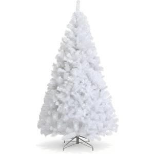 Artificial Christmas Tree, 6FT Realistic Spruce Tree with 1000 Thickened Branch Tips for Holiday Dcor Dense Branches, Easy Assembly, Metal Base (White)