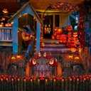 2 x C7 LED Christmas Lights, 12FT Black Wire with 12 Orange Vintage Bulbs, Outdoor Indoor Hanging Lights for Porch, Garden, Backyard, Balcony, Holiday Party Dcor