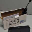 Peakeep Small Digital Alarm Clock Plug in for Bedrooms Bedside, Tiny Electric Clock Large Big Numbers Display with Battery Backup for Desk Table, 6 Dimmers, 5 Adjustable Alarm Volumes (Blue)