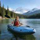 9ft Inflatable Fishing Kayak, 1-Person Foldable Boat, 220lb Capacity with Aluminum Oars, High Output Pump, Adjustable Seat, Removable Fins, Cargo Net for Adults, Lakes, Rivers and Fishing