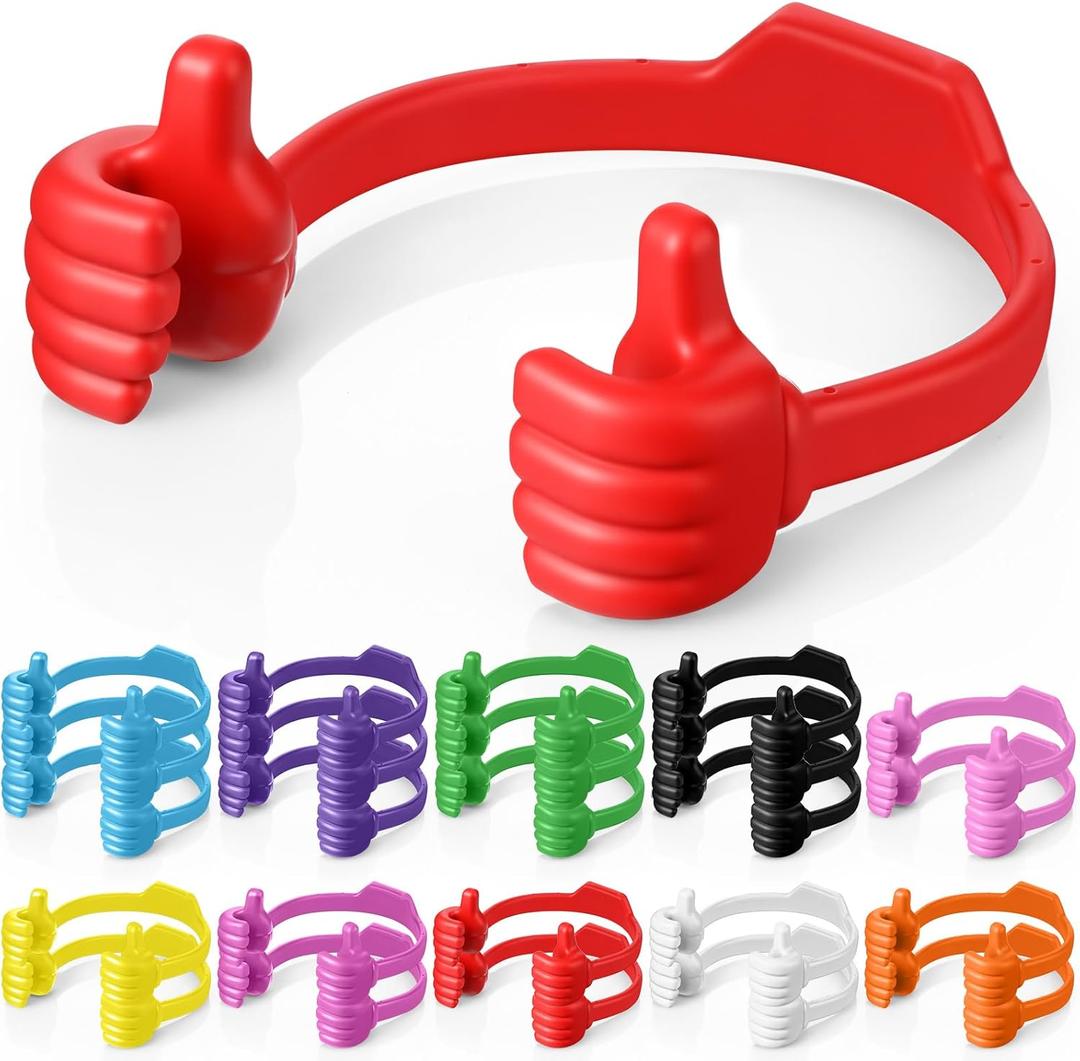 Yaomiao 24 Pcs Thumbs up Cell Phone Stand Holder, Tablet Display Stands Adjustable Mobile Phones Stand Smartphone Desktop Holder for Desk Offices Bedrooms Airplanes Travel (Multiple Colors)