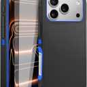 Gase for iPhone 17 Pro Max Case with 2 Screen Protector, Full Body Heavy Duty Military Grade Cover, Shockproof Drop-Proof Phone Case 6.9" (Black Blue)