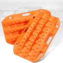 BUNKER INDUST Off Road Traction Boards, 2 Pcs Short Recovery Track Traction Mats for 4WD Mud, Sand, Snow Ramps-Orange Tire Traction Tool (Without Strap)