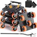 Furniture Movers with Wheels, Upgraded Guardrails for No Slips, Heavy Duty Furniture Dolly, Furniture Sliders with Wheels, Furniture Lifter Tool Included (Orange, 6.3" × 6.3" Pro)