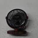 SWEETFULL 6.5 Inch USB Small Desk Fan, 3 Speeds Quiet Portable Desktop Table Fan, 360 Adjustment Personal Mini Fan for Home Office Car Outdoor Travel (Black wood grain)