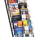 Zonon 57" Magazine Rack Floor Holder 18 Pockets Tiered Display Holder Floor Standing Brochure Display Stand for Books Newspaper Catalogs Libraries Retail Stores Shop Exhibitions Office