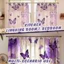 Sawysine 12 Pcs Purple Butterfly Shower Curtain Hooks Set Wood Decorative Purple Butterfly Bathroom Decor Accessories Lilac Spring Shower Curtain Hangers for Bathroom Bedroom Living Room