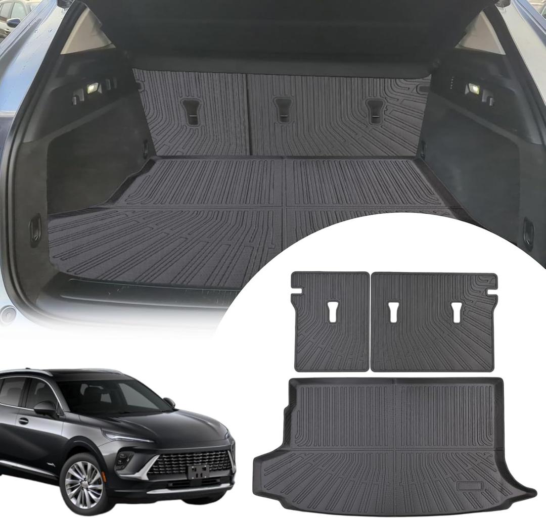 Cargo Liners Backrest Mat for Buick Envision Accessories 2021-2026 with Hook&Loop Rear Trunk Mat Rear Seat Back Cover Protector All Weather Anti-Slip Split Dog Liner 3 PCS
