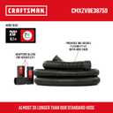 CRAFTSMAN CMXZVBE38759 2-1/2 in. x 20 ft. POS-I-LOCK Wet Dry Vac Hose Attachment Kit, Industrial-Grade Shop Vacuum Replacement Hose, Fits Most Wet/Dry Vacuums with a 2-1/2 in. Diameter