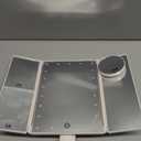 HUONUL Makeup Mirror, Vanity Mirror with Lights, 2X/3X/10X Magnification, Touch Control, Trifold, Dual Power Supply, Valentines Day Gifts for Her,Gifts for Women, Wife, Mom, Girls,Dorm Room Essentials (White)