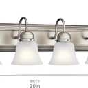 Kichler 30" 4-Light Vanity Bath Light in Brushed Nickel, Modern Bathroom Light with Clear Satin Etched Glass, (30" W x 8" H), 5338NIS