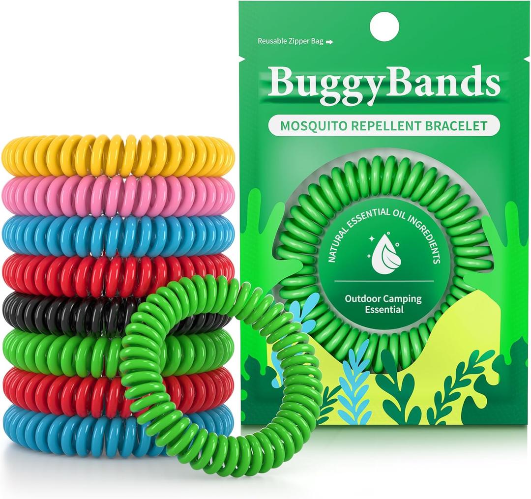 BuggyBands 48 Pack Mosquito Repellent Bracelets for Adults & Kids, Individually Wrapped, DEET Free Natural and Waterproof Bands