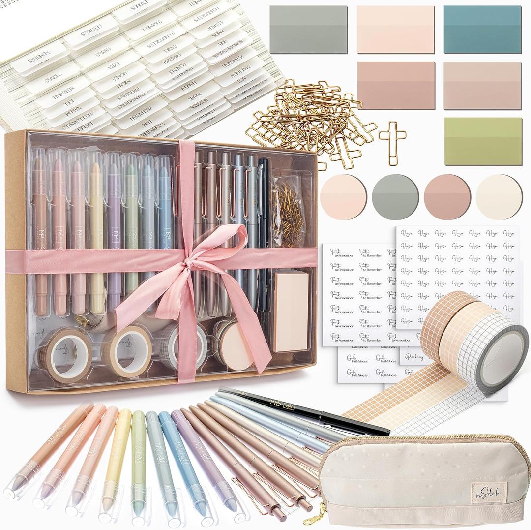 Mr. Pen- Bible Journaling Set (Selah Collection), Highlighters and Pens No Bleed, Scripture Markers, Washi Tape, Bible Tabs