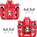 SCITOO Rear Left+Right Brake Calipers With Bracket 19B6886 19B6887 Red Compatible For Acura RDX 2013-2018 For Honda Crosstour 2012-2015 For Honda CR-V 2007-2016