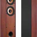 Floor Standing Tower Speakers Pair, Dual 6.5" Woofers, 150W, Brown