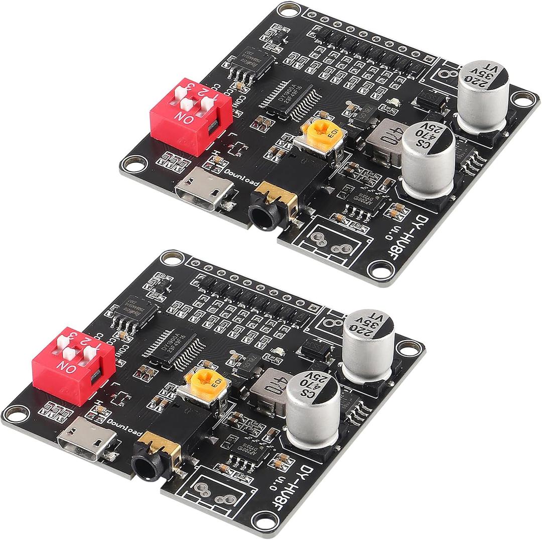 2PCS Voice Playback Module Board MP3 Music Player 20W 12V 24V High Power Sound Board UART I/O Trigger Amplifier Class D 64Mbit Flash Storage Mono 8ohm Support MP3 WAV for DIY Electronic Player
