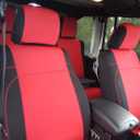 GEARFLAG Neoprene Seat Cover Custom fits Wrangler JK 2/4 Doors 2007-18 Red on Black Color (Front Pair Seats only) (No Side airbag)