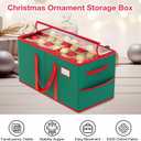 Christmas Ornament Storage Box with Adjustable Dividers Green Ornament Storage Container with 8 Tray 128 Individual Compartments Large Christmas Ornament Storage for Christmas Decorations