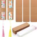 Honoson 100 Set Bookmark Holders Gift Set Kraft Paper Bookmark Sleeves Transparent Self Adhesive Bag DIY Blank Cover Display Cards for Wrapping Small Business Supplies Reading Party Favor