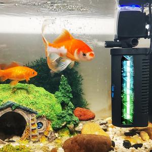 Aquarium Filter for 10-45 Gallon Tank, U-V Fish Tank Green Clean Machine Submersible Powerful Pump Canister Filter 158GPH for Pond Turtle Tank Saltwater Freshwater Crystal Clear Green Killing