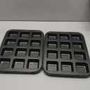 12 Cavity Square Muffin Tin Tray Non-Stick Mini Muffin Baking Pan Multipurpose Sturdy Square Tin Tray Corrosion-Resistant Mini Cheesecake Cake Mold for Oven Baking (Gray)