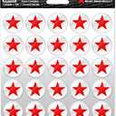 Award Decals Star (Red on Clear) Sticker Set (100 Decals) 1" The Original Award Decals Premium 20mil Thick Helmet Decals Made in The USA Since 1976