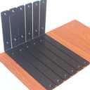 6 Pack - L 12" x H 8" x W1.5, 5mm Thick Black L Shelf Bracket, Iron Shelf Brackets, Metal Shelf Brackets, Floating Shelf, Shelf Supports with Screws