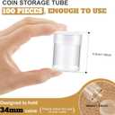 Qunclay 100 Pcs Clear Half Dollar Tubes Half Dollar Coin Holders with Screw Lid Plastic Containers for Coins Collection Supplies