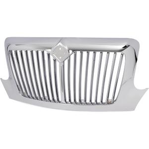 ALMULOO Front Grill Compatible with 2002-2019 International Durastar 4100 4200 4300 4400 Base w/o Mesh Grille Chrome