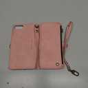 Defencase Compatible with iPhone 8 Plus/ 7 Plus Case Wallet with Card Holder for Women Men, PU Leather Magnetic Snap Flip Zipper Strap Phone Cover, Rose Pink