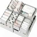 Criusia Drawer Organizer Clothes 11 Pack, Dresser Organizer for Nursery Bedroom Closet Organization and Storage - Baby Clothes Organizer Bins - Drawer Divider for Sock Underwear Bra Ties (Grey)