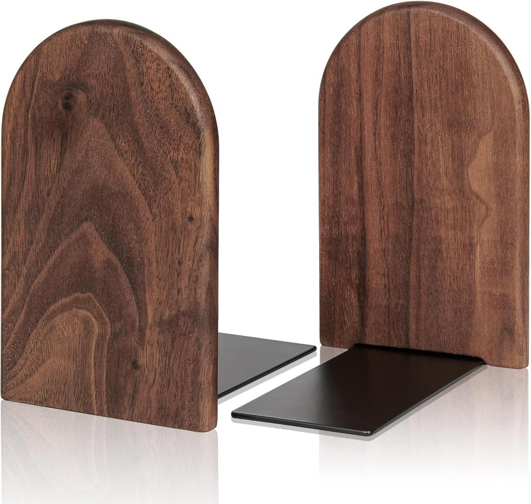 Book Ends,1 Pair Bookends Wood Book Ends Universal Economy Bookend (Medium)