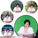 Cosmos 1 Pc Green Screen Backdrop 43 in / 110 cm Diameter Foldable Portable Photography Background Green Screen Chroma Key Backdrop for Photography Photo Video Studio, Live Streaming, Video Meeting