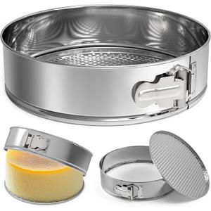3 Pack 304 Stainless Steel Springform Pan with Removable Bottom, Nonstick Round Spring Form Cheesecake Pan 