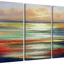 Abstract Wall Art Ocean View -Living Room Abstract Landscape Canvas Art 3 Piece Picture Canvas Print office Wall Art Modern Artwork for Living Room Kitchen Home Wall Decor