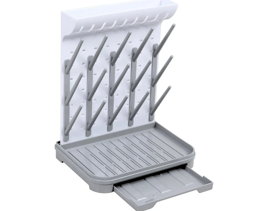 Baby Bottle Drying Rack – Large Vertical Bottle Dryer for 15 Bottles, Space-Saving Countertop Rack for Baby Bottles & Accessories, Compact Holder for Newborn Essentials