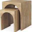Mercana Cleo Curved Nesting Tables, 17.5"×17.5"×20"/15.5"×15.5"×14in
