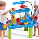 Water Table for Kids Ages 4-8 with Water Pumb, Summer Outdoor Sand Water Table for Boys Girls, Kids Water and Sand Activity Sensory Toys for Toddlers Age 3-8