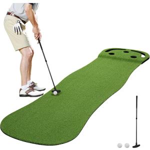 Wekin Indoor Putting Green,2x8ft Artificial Turf Putting Green with Adjustable Putter, 2 Balls, Perfect Golf Putting Game Mat for Home,Party,Office