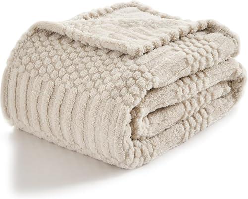 lifein Throw Blanket for Couch-Soft Boho Bed Throw Blanket, Beige Fleece Cute Tan Fluffy Lightweight Cozy Blanket for Spring(60x80,Khaki)