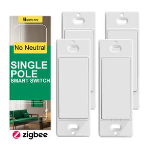 Zigbee Smart Switch no Neutral Required | 4 Pack Smart Light Switch Compatible with Alexa and Work with Google Home, Smart Home Devices