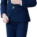 YuanLu Boys Suit for Kids Tuxedo Wedding Ring Bearer Outfit, 5 Piece Boy Slim Fit Formal Suits with Adjustable Waist (6 Years, Blue)