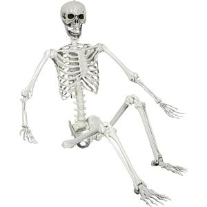 5.4ft Halloween Posable Skeleton Realistic Life Size Human Skeleton Bones with Movable Joints for Halloween Haunted House Indoor Outdoor Décor (1Piece)