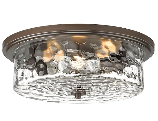 LALUZ Semi Flush Mount Ceiling Light, Modern Black 4-Light Ceiling Light Fixture with Seeded Glass for Bedroom, Hallway, Kitchen, Dining & Living Room, Stairway, and Bathroom